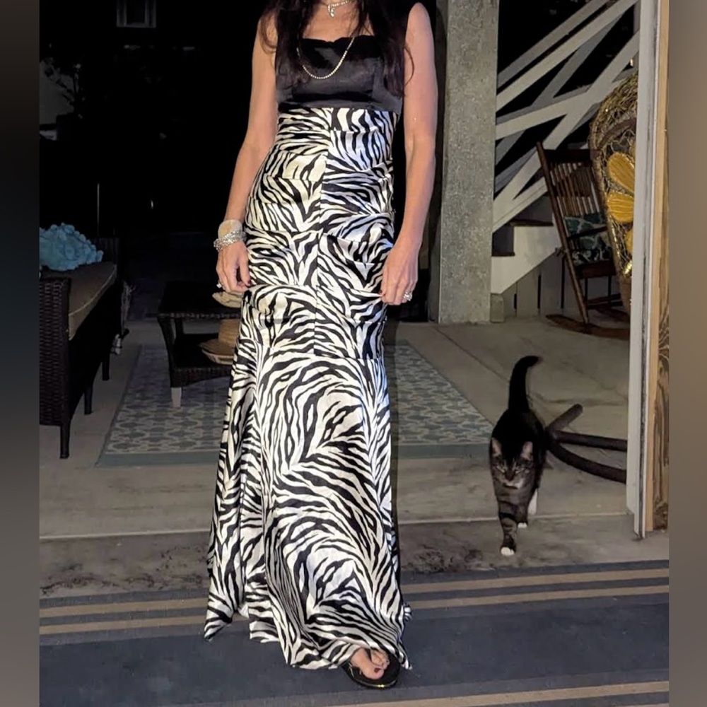 Vintage zebra print evening Gown size 5 / 6 small